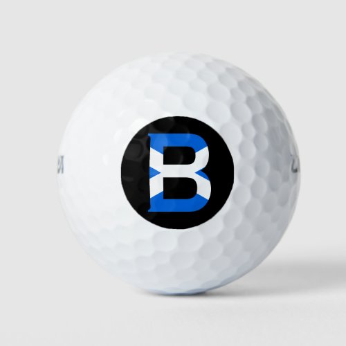 B Monogram overlaid on Scottish Flag wu gbcnt Golf Balls