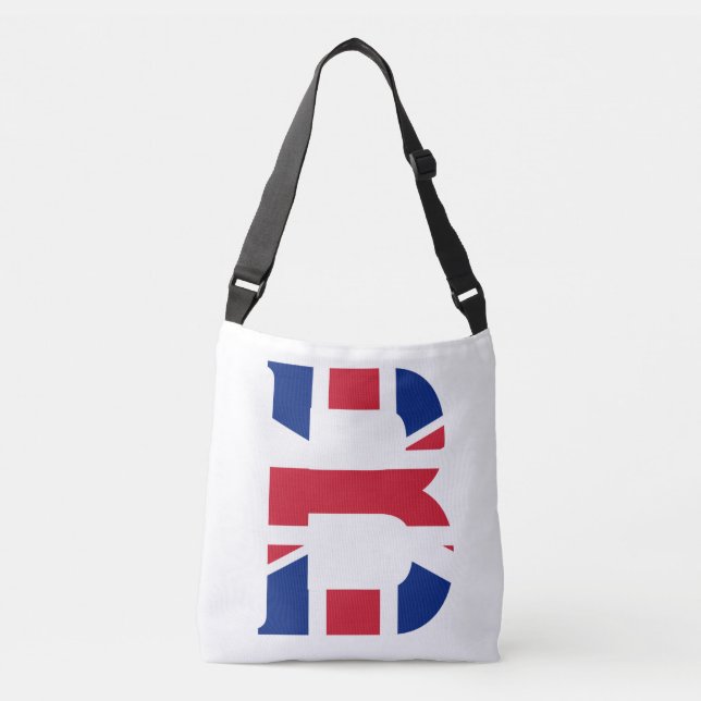B Monogram overlaid on Union Jack Flag cbbcnt Crossbody Bag (Front)