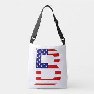 B Monogram overlaid on USA Flag cbbcnt Crossbody Bag