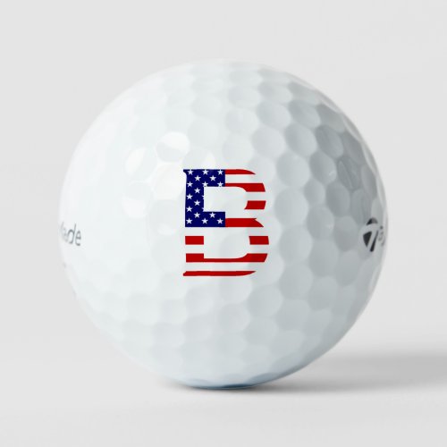 B Monogram overlaid on USA Flag tmtp5 gbcn Golf Balls