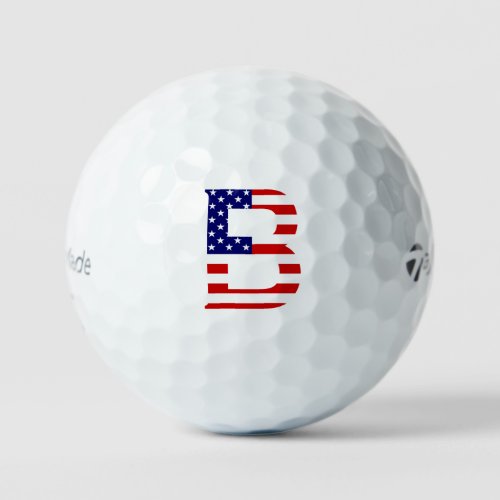 B Monogram overlaid on USA Flag tmtp5 gbcnt Golf Balls