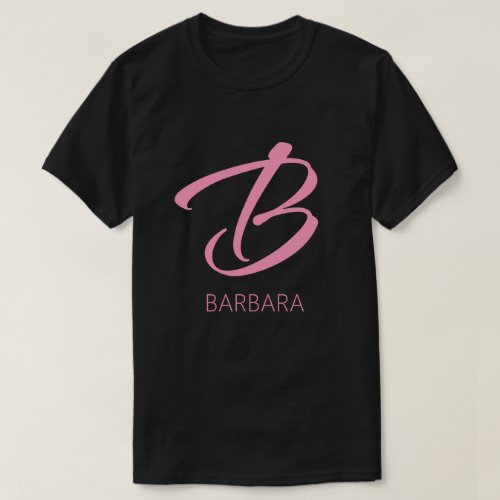 B Monogram Personalized Pink T_Shirt