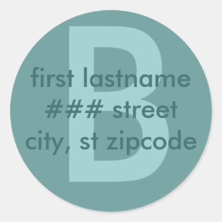"B" monogram return address label - personalize