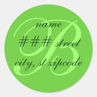 B monogram return address label - personalize info