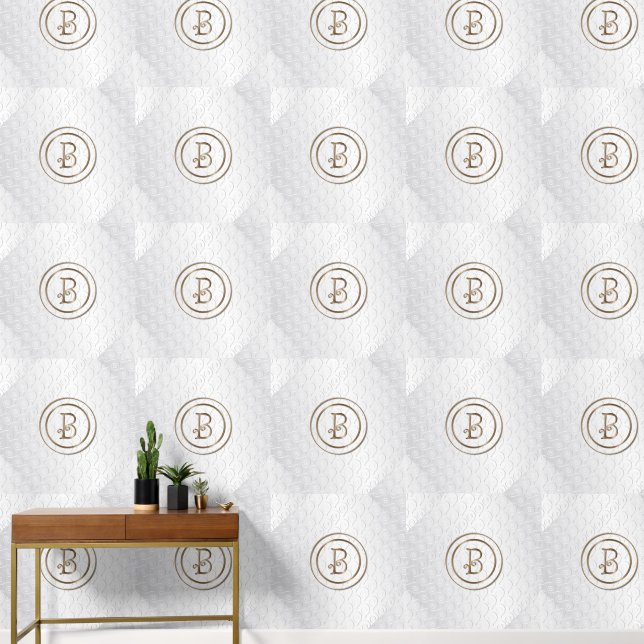 "B" Monogram Wallpaper (Hallway)