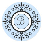 B Monogram Wedding Envelope Seal Stickers