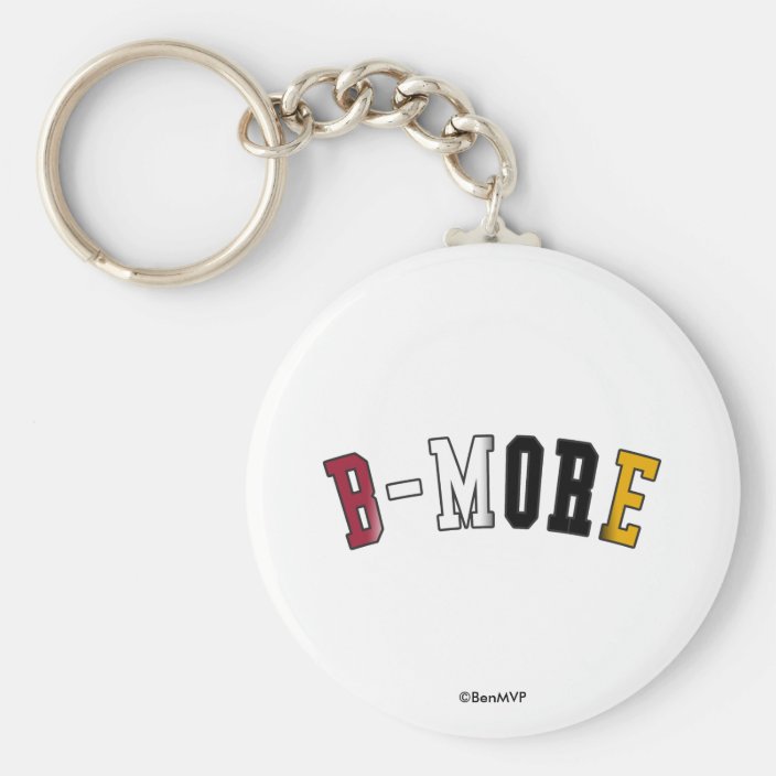 B-More in Maryland State Flag Colors Keychain