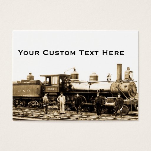 Customizable B&amp;O Railroad Engine 932 Business Card Templates