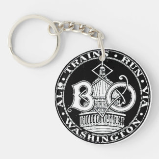 B+O Royal Blue Line Trains 1910 Round Keychain