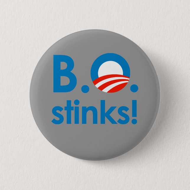 B.O. Stinks / Anti-Obama Button (Front)