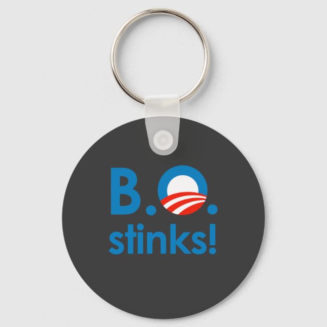 B.O. Stinks / Anti-Obama Keychain (Front)