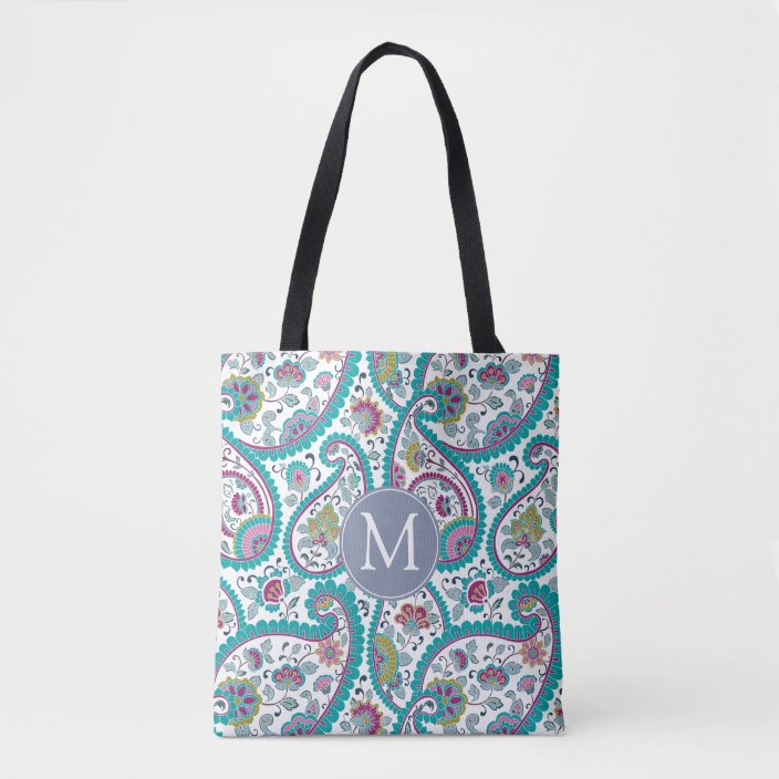 paisley print tote bag