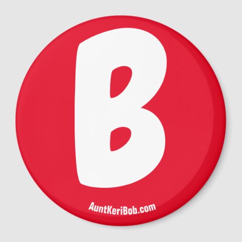 B Red Refrigerator Magnet