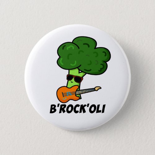B_Rock_Oli Funny Rocker Broccoli Pun  Button