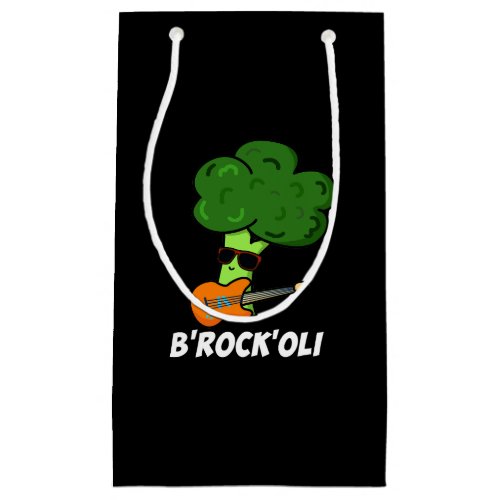 B_Rock_Oli Funny Rocker Broccoli Pun Dark BG Small Gift Bag