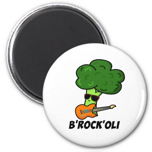 B_Rock_Oli Funny Rocker Broccoli Pun  Magnet