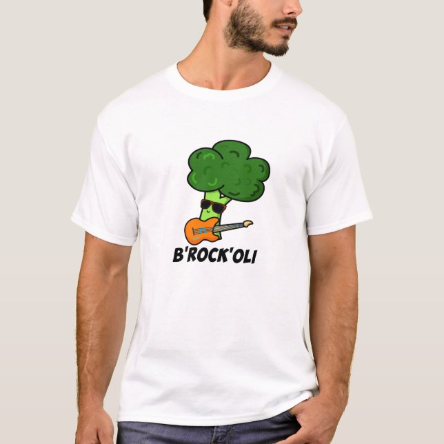 B-Rock-Oli Funny Rocker Broccoli Pun  T-Shirt (Front)