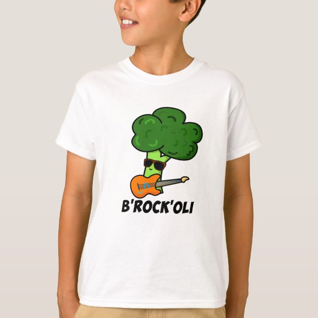 B-Rock-Oli Funny Rocker Broccoli Pun  T-Shirt (Front)