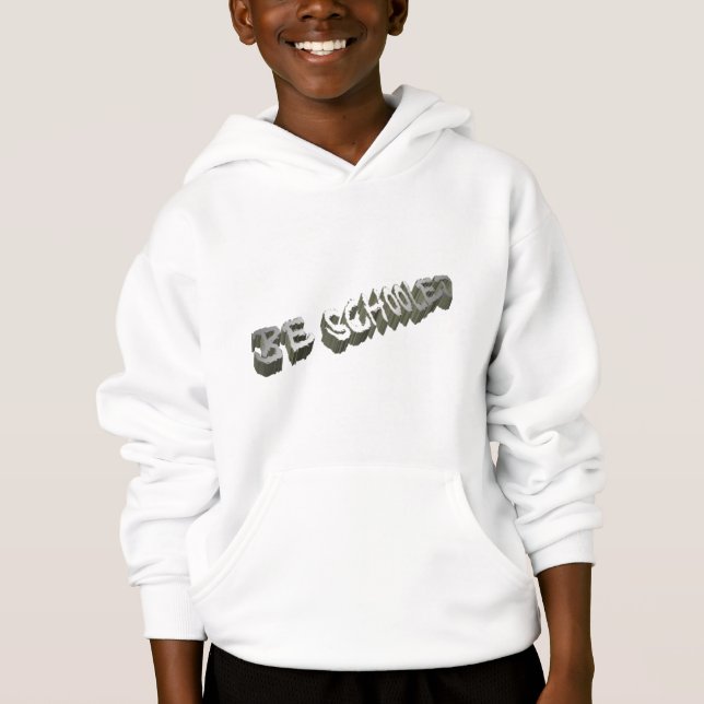 B Schooled Gray-white    Hoodie (Front)