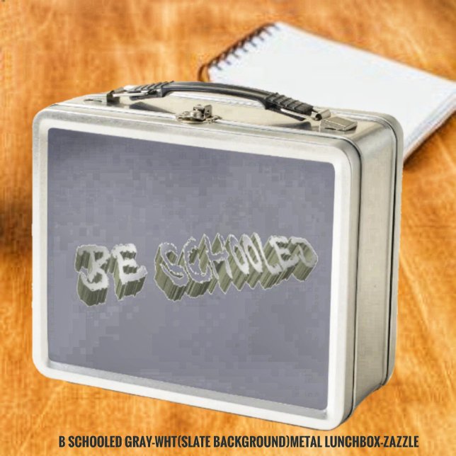 B Schooled Gray-Wht (Slate) Metal Lunch Box (Creator Uploaded)