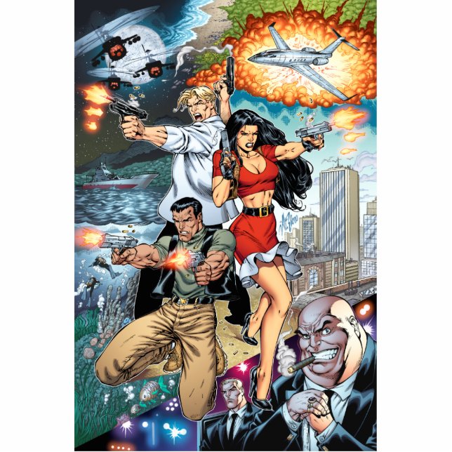 B@stard Stew Action Comic Art by Al Rio Statuette (Front)