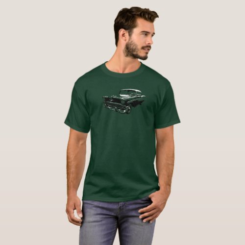 BW 56 Chevy on colored t_shirt