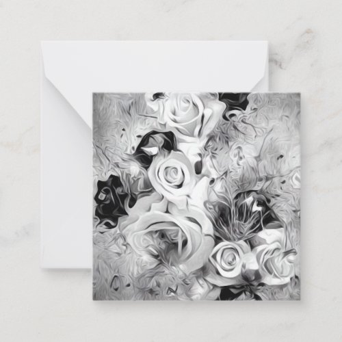 BW Abstract Bouquet Note Card
