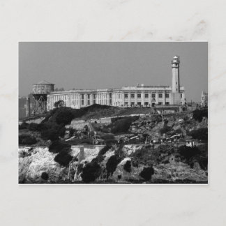 B&W Alcatraz Island Postcard