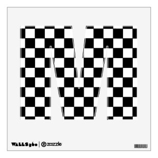 B/W Alphabet Letters Checkerboard Wall Decal