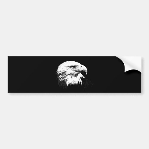BW American Bald Eagle Bumper Sticker