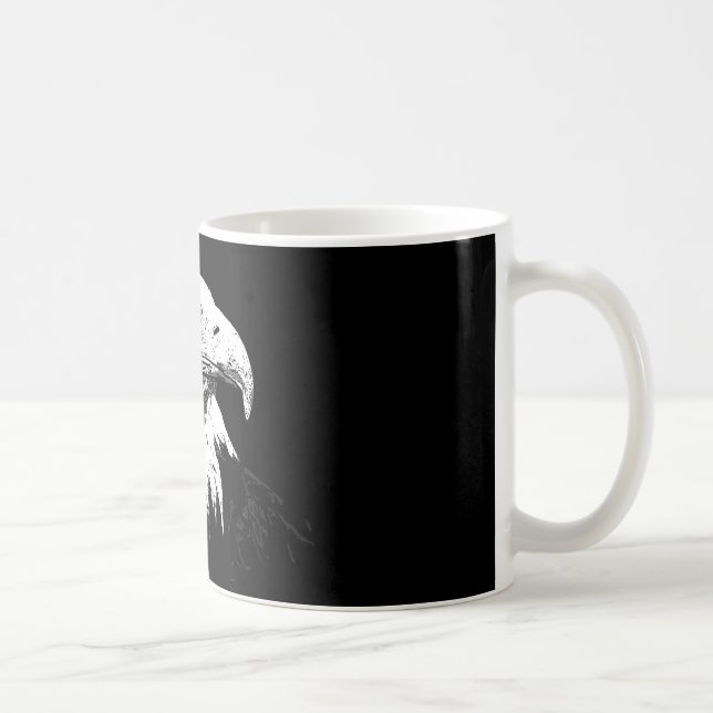 B&W American Bald Eagle Coffee Mug (Right)