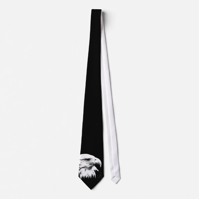 B&W American Bald Eagle Neck Tie (Front)