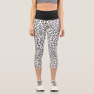 B&W Animal Print Capri Leggings