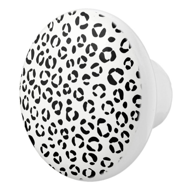B&W Animal Print Ceramic Knob (Right)