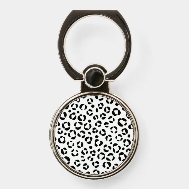 B&W Animal Print Phone Ring Stand (Front)