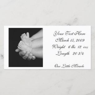 B&W Babys Feet Photo Card