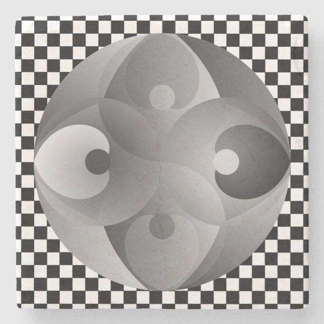 B/W Balance by Kenneth Yoncich Stone Coaster (Front)