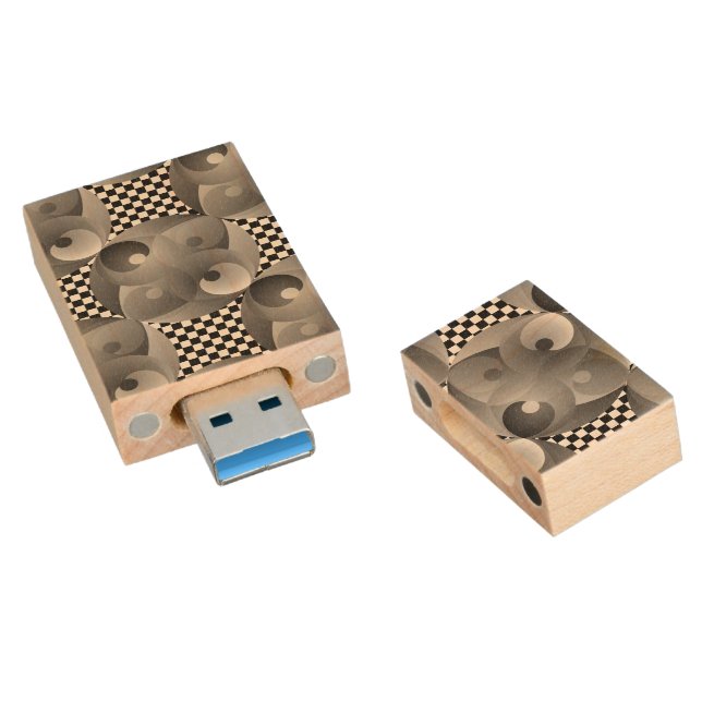 B/W Balance by Kenneth Yoncich Wood USB Flash Drive (Angled)