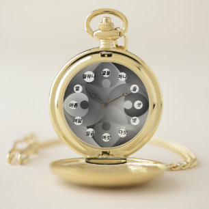 B&W Balance (Korean Face) by Kenneth Yoncich Pocket Watch