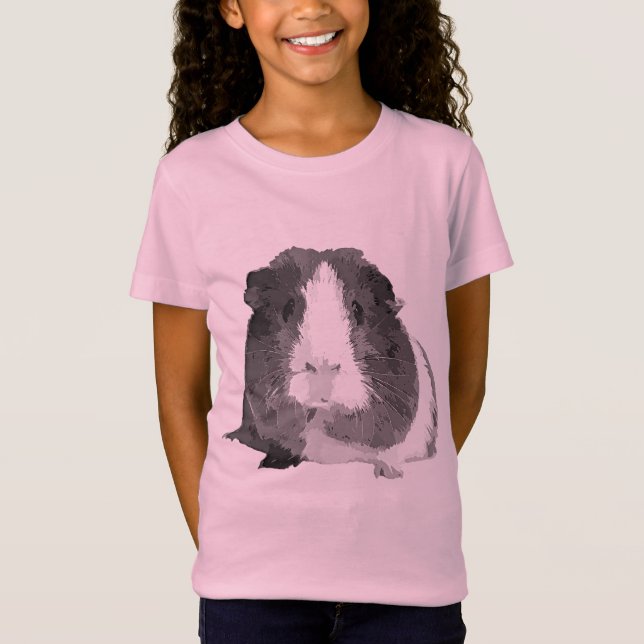 B&W 'Betty' Guinea Pig Children's T-Shirt (Front)