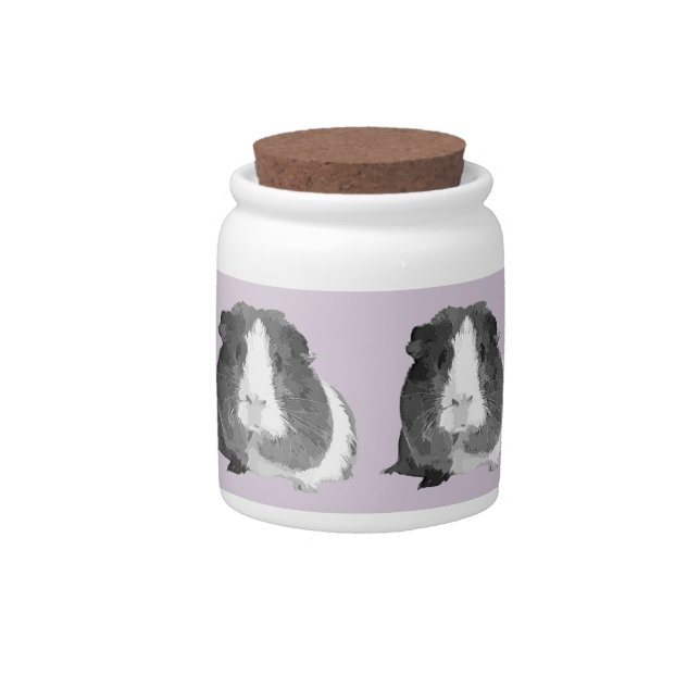 B&W 'Betty' Guinea Pig Storage Jar/Cannister Candy Jar (Front)