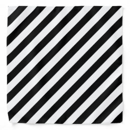 B&amp;W Black And White Stripes Trendy Chic Template Bandana