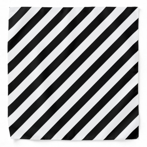 BW Black And White Stripes Trendy Chic Template Bandana
