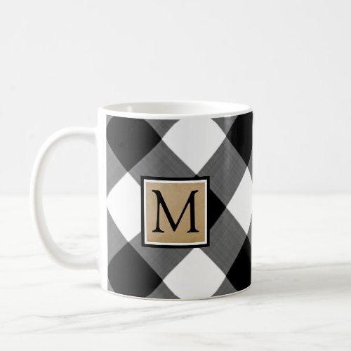 BW Buffalo Check Monogram Coffee Mug