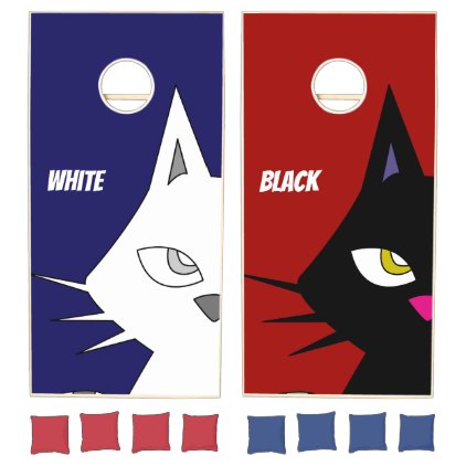 B&amp;W Cats Cornhole Set