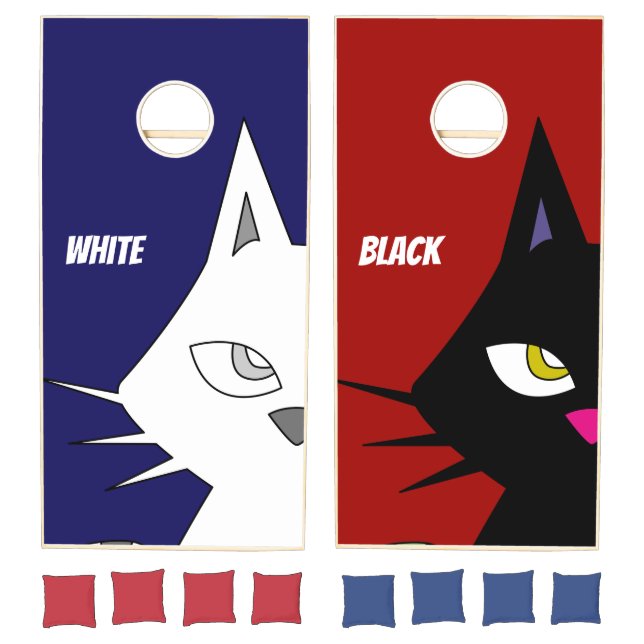 B&W Cats Cornhole Set (Set)