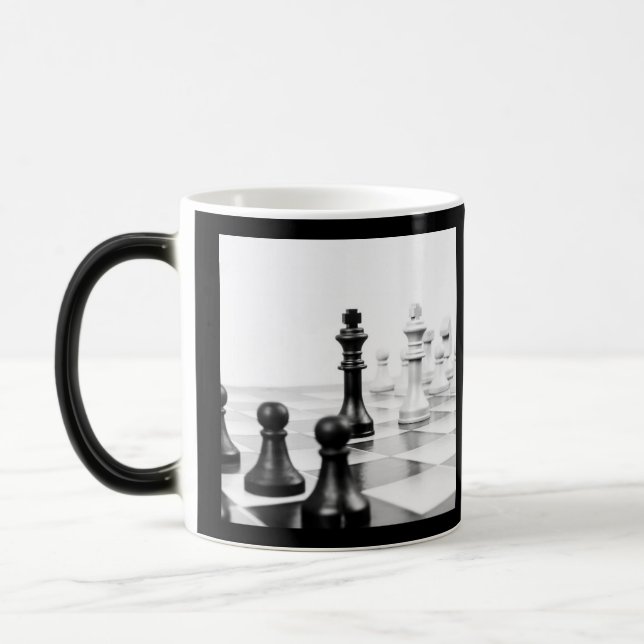 B&W Chess Board Color Morph Mug (Left)