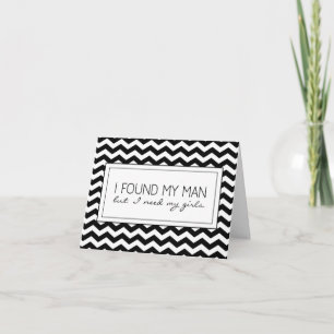 B&W Chevron Stripe Maid of Honor Request Card