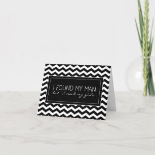 B&W Chevron Stripe Maid of Honor Request Card