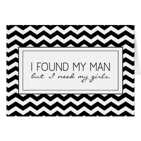 B&W Chevron Striped Matron of Honor Request Card